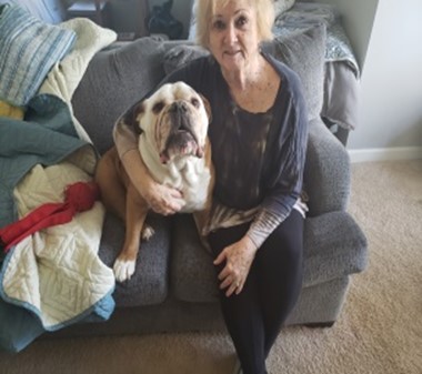 Kim Siewert with her two dogs